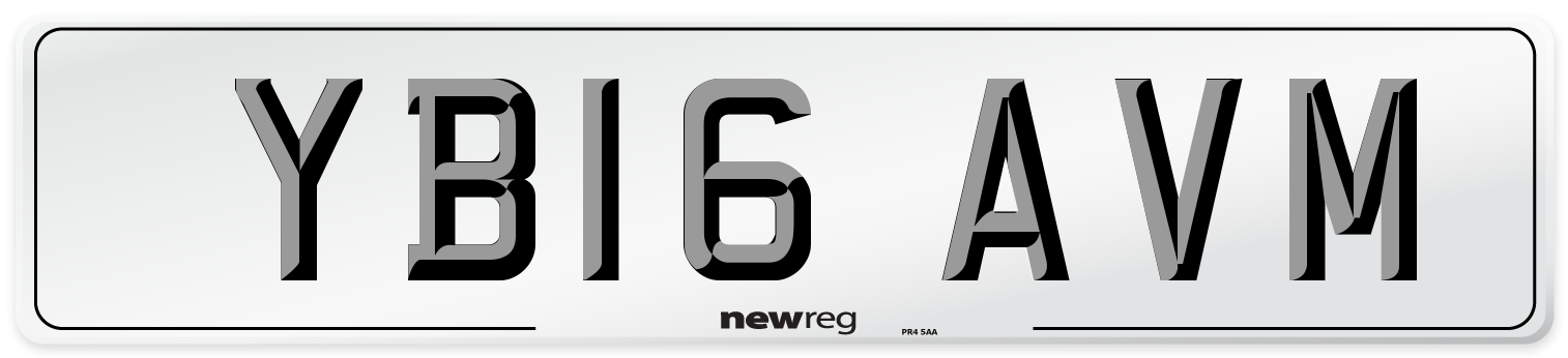 YB16 AVM Number Plate from New Reg